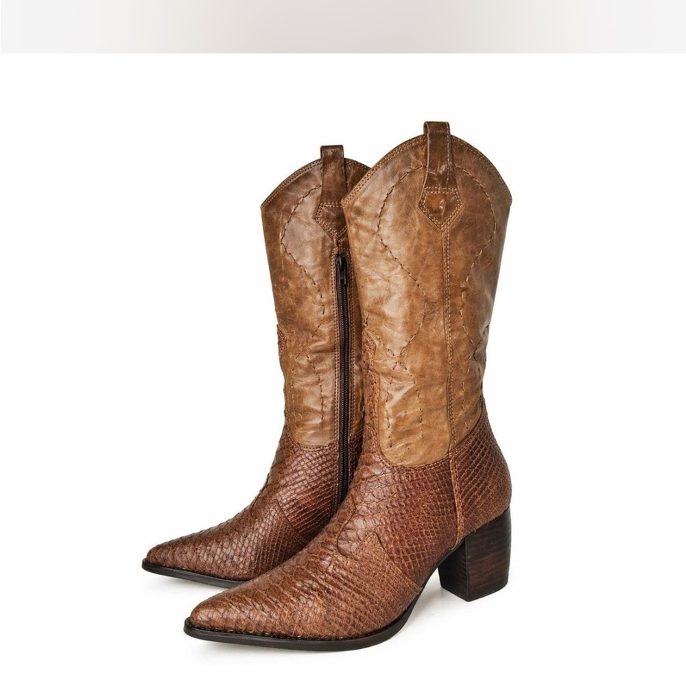 Women's Brown Classy Western Fashion Boots 7.5